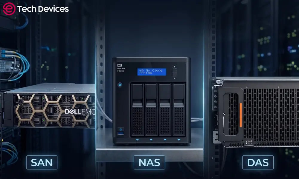 comparing SAN, NAS, and DAS storage