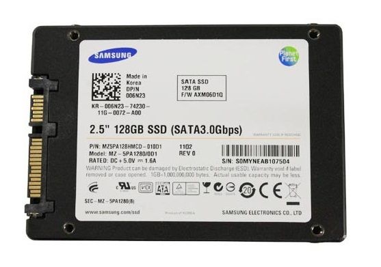 006N23 Dell 128GB SATA 2.5-inch Solid State Drive for Latitude E6400 XFR