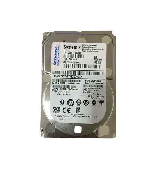 00AJ086 IBM 1TB 7200RPM SAS 6Gb/s Hot-Swappable 2.5-inch Hard Drive