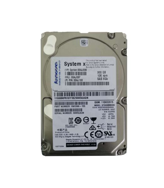 00AJ096 IBM 300GB 10000RPM 2.5-inch SAS 6GB/s Hot Swapable Hard Drive with Tray