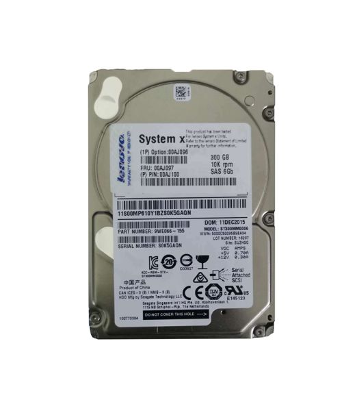 00AJ100 IBM Lenovo 300GB SAS 6Gb/s 10000RPM G3 Hot-Swappable 2.5-inch Hard Drive