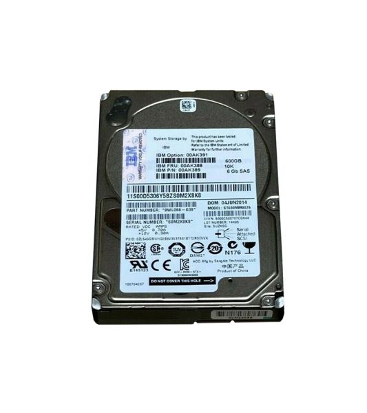 00AK388 IBM 600GB 10000RPM SAS 6Gb/s 2.5-inch Hard Drive