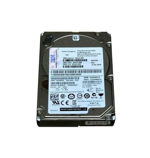 00AK389 IBM 600GB 10000RPM SAS 2.5-inch Hard Drive