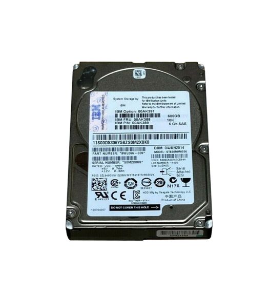 00AK391 IBM 600GB 10000RPM SAS 2.5-inch Hard Drive