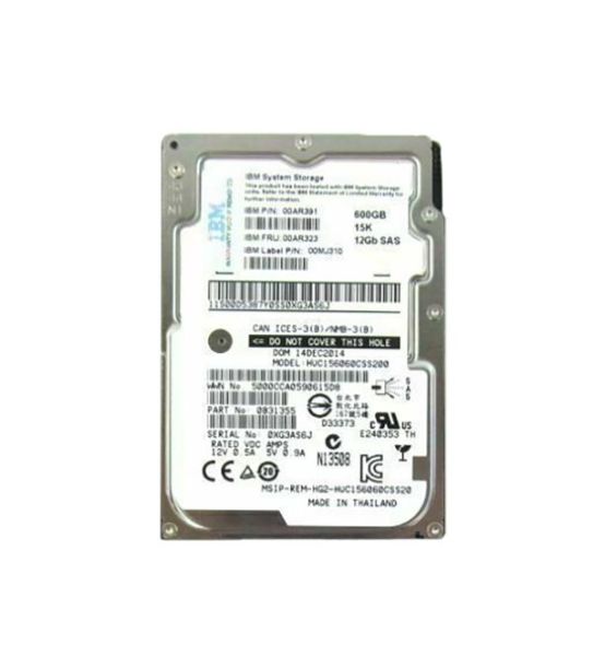 00AR391 IBM 600GB SAS 12Gb/s 15000RPM Hot-Swappable 2.5-Inch Hard Drive for Storage System V7000