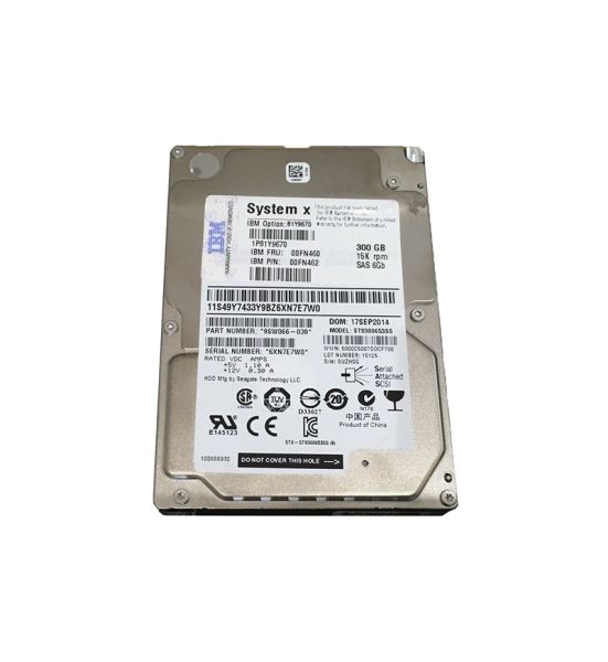 00FN460 IBM Lenovo 300GB 15000RPM SAS 6Gb/s Hot-Swappable 2.5-inch Hard Drive