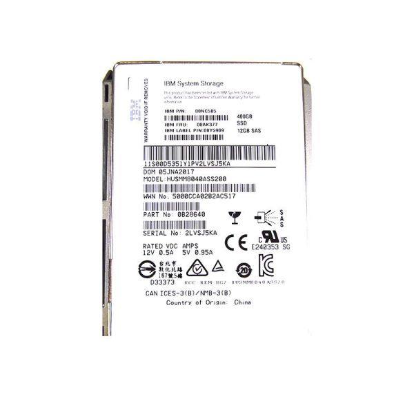 00NC585 IBM 400GB SAS 12Gb/s 2.5-Inch Solid State Drive