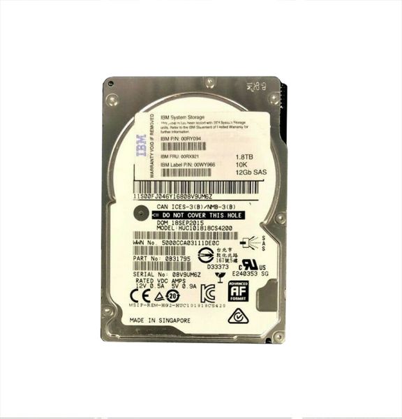 00RX921 IBM 1.8TB 10000RPM SAS 12Gb/s 2.5-inch Hard Drive
