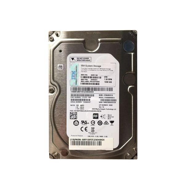 00RX931 Lenovo 6TB 7200RPM SAS 12Gb/s 3.5-inch Hard Drive