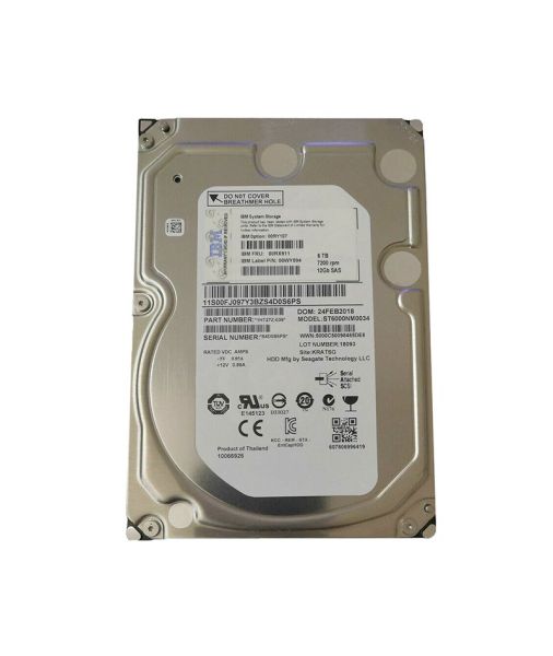 00RY107 IBM 6TB 7200RPM SAS 12Gb/s Hot-Swappable 3.5-Inch Nearline Hard Drive for V7000