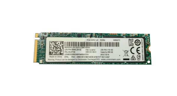 00UP706 Lenovo 256GB TLC PCI Express 3.0 x4 NVMe M.2 2280 Solid State Drive