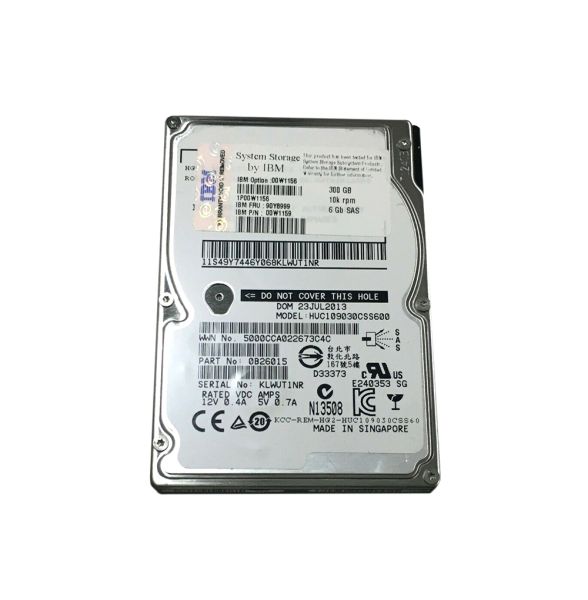 00W1159 IBM 300GB 10000RPM SAS 6GB/s 2.5-inch Internal Hard Disk Drive