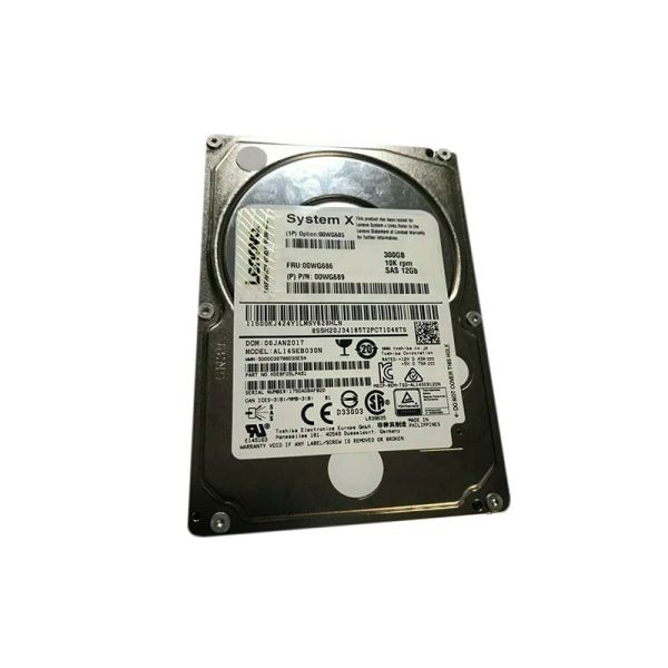 00WG685 IBM Lenovo 300GB 10000RPM SAS 12Gb/s Hot-Swappable 2.5-inch Hard Drive with Tray