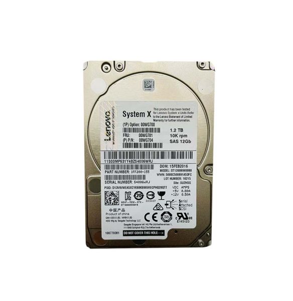 00WG701 Lenovo 1.2TB 10000RPM SAS 12Gb/s Hot Swappable 2.5-inch Hard Drive