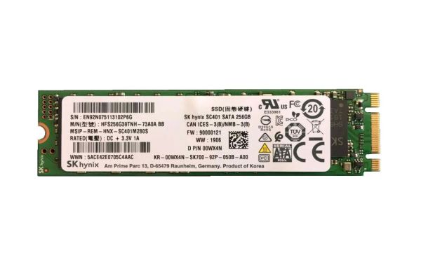 00WX4N Dell 256GB Multi-Level Cell SATA 6Gb/s M.2 2280 Solid State Drive