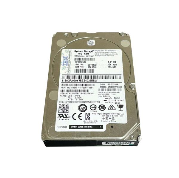 00Y2432 IBM 1.2TB 10000RPM SAS 6GB/s 2.5-inch Hard Drive