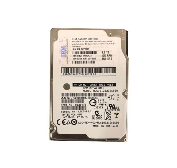 00Y5709 IBM 1.2TB 10000RPM SAS 6Gb/s 2.5-inch Hard Drive