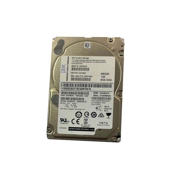 00Y5800 IBM 600GB 10000RPM SAS 6Gb/s Hot Swappable 2.5-Inch Hard Drive for Storewize V5000