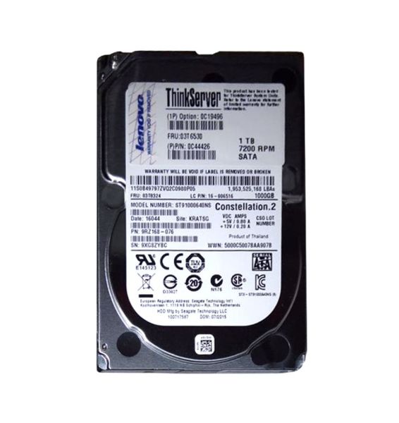 03T6530 Lenovo 1TB 7200RPM SATA 6.0Gb/s 64MB Cache 2.5-inch Hard Drive