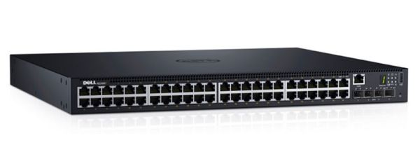 03WY51 Dell PowerSwitch N1500 Series N1548P 48 x Ports PoE+ 10/100/1000Base-T + 4 x SFP+ Ports Layer 3 Managed 1U Rack-mountable Gigabit Ethernet Network Switch