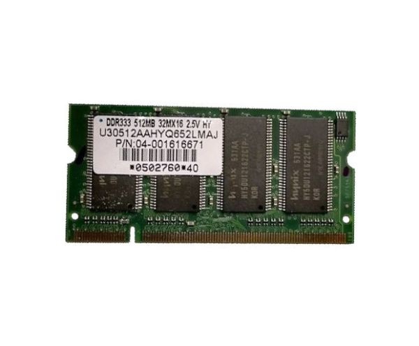 04-001616671 Asus 512MB DDR-333MHz PC2700 Non-ECC Unbuffered CL2.5 200-Pin SODIMM 2.5V Dual Rank Memory Module