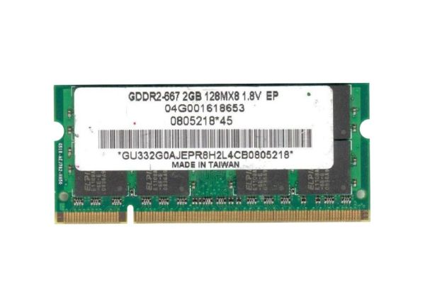 04G001618653 Asus 2GB DDR2-667MHz PC2-5300 Non-ECC Unbuffered CL5 200-Pin SODIMM 1.8V Dual Rank Memory Module