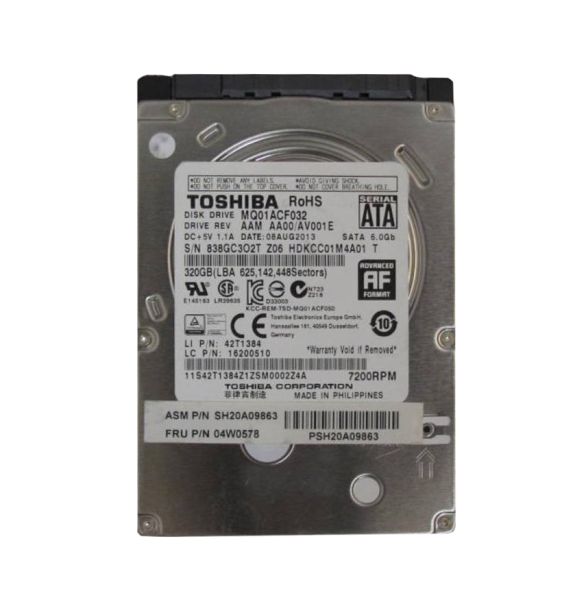 04W0578 Lenovo 320GB 7200RPM SATA 6Gb/s 2.5-inch Hard Drive