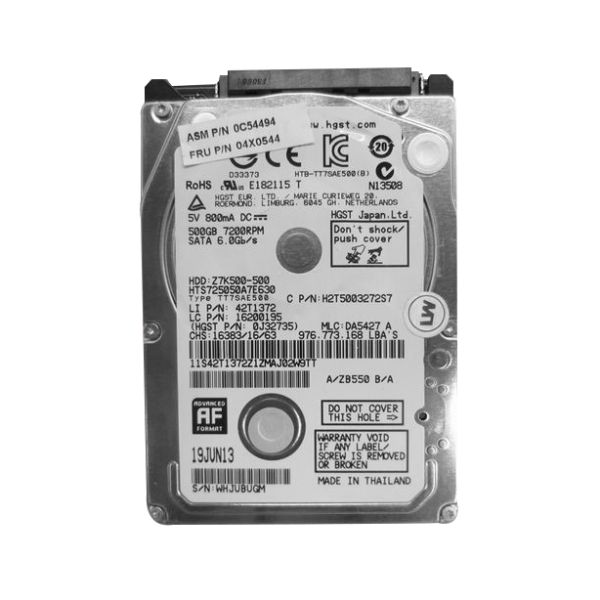 04X0544 Lenovo Travelstar Z7K500 500GB 7200RPM SATA 6Gbps 32MB Cache 2.5-inch Hard Drive