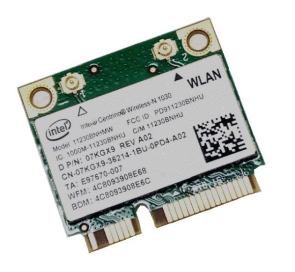 07KGX9 Dell 1030 Wi-Fi+ Bluetooth 802.11 b/g/n Half Height Mini PCI Express Wireless Card for Dell Inspiron