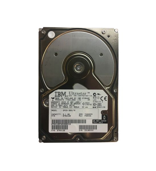 07N3120 IBM Ultrastar 36LP 9.1GB 7200RPM Ultra-160 SCSI 68-Pin 4MB Cache 3.5-inch Hard Drive