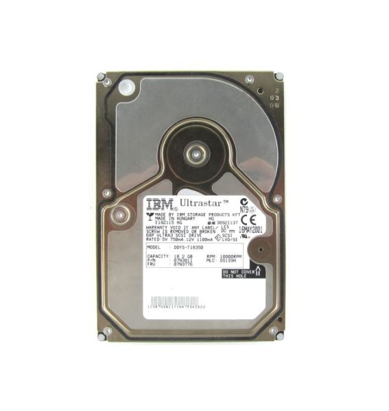 07N3776 IBM 18GB 10000RPM Ultra-160 SCSI 68-Pin 3.5-inch Hard Drive