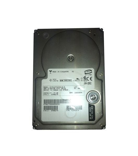 07N6276 IBM 73.4GB 10000RPM Ultra-160 SCSI Hot-swappable 4MB Cache 80-Pin 3.5-inch Hard Drive