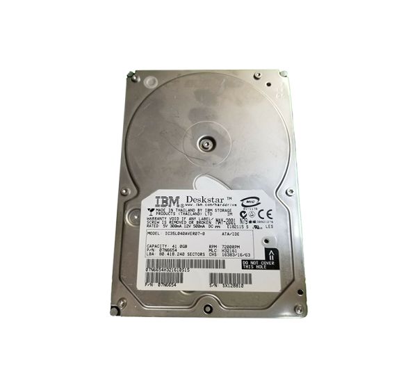 07N6654 IBM 40GB 7200RPM 2MB Cache IDE/ATA-100 3.5-inch Internal Desktop Hard Drive