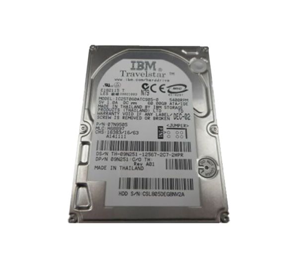 07N9505 IBM 60GB 5400RPM ATA / 100 2MB Cache 2.5-inch Hard Drive