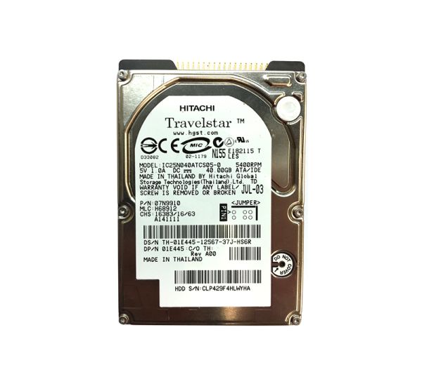 07N9910 IBM 40GB IDE 2.5-inch Laptop Hard Drive