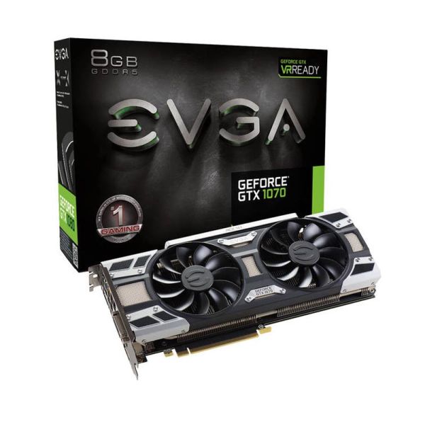 08G-P4-6171-KR EVGA NVIDIA GeForce GTX 1070 8GB GDDR5 DVI/HDMI/3DisplayPort PCI-Express Video Card with ACX 3.0 Cooler