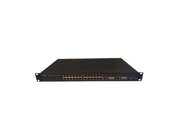 08H448 Dell PowerConnect 3024 24 x Ports 10/100Base-TX + 2 x Ports 10/100Base-T Layer 3 Managed 1U Rack-Mountable Fast Ethernet Network Switch