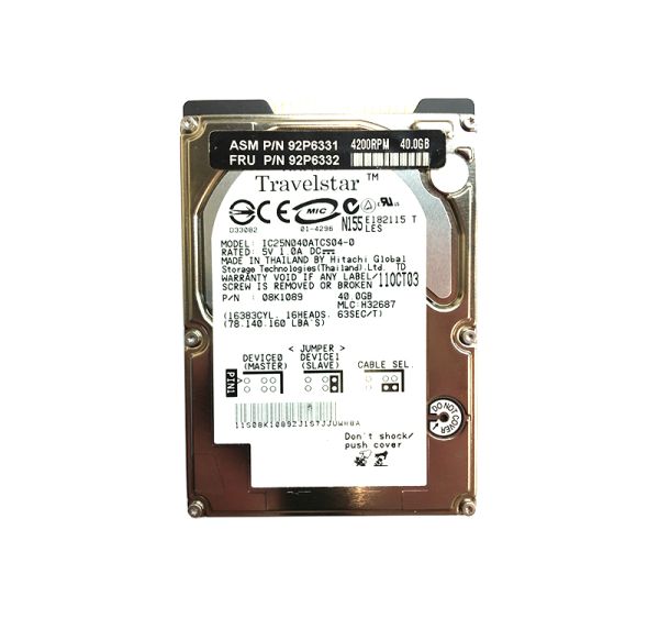 08K1089 IBM 40GB IDE 2.5-inch Hard Drive