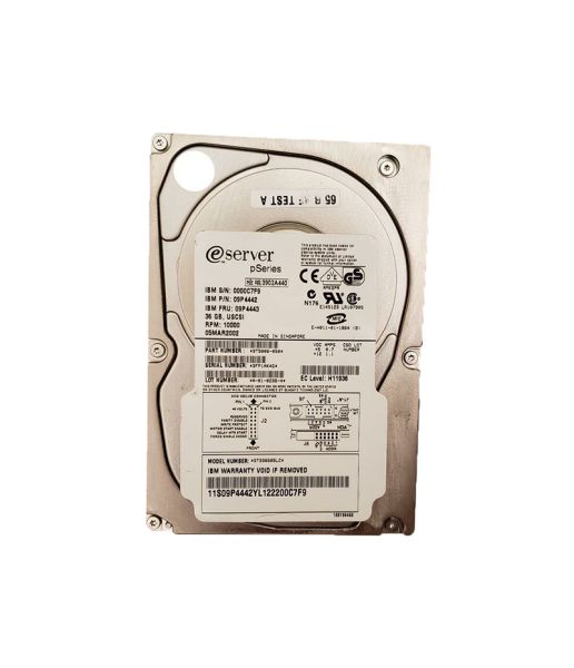 09P4443 IBM 36.7GB 10000RPM Ultra-320 SCSI 80-Pin 8MB Cache 3.5-inch Hard Drive