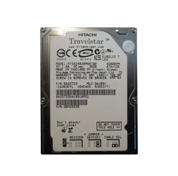 0A25723 Hitachi Travelstar 4K40 30GB 4200RPM ATA-100 2MB Cache 2.5-inch Hard Drive