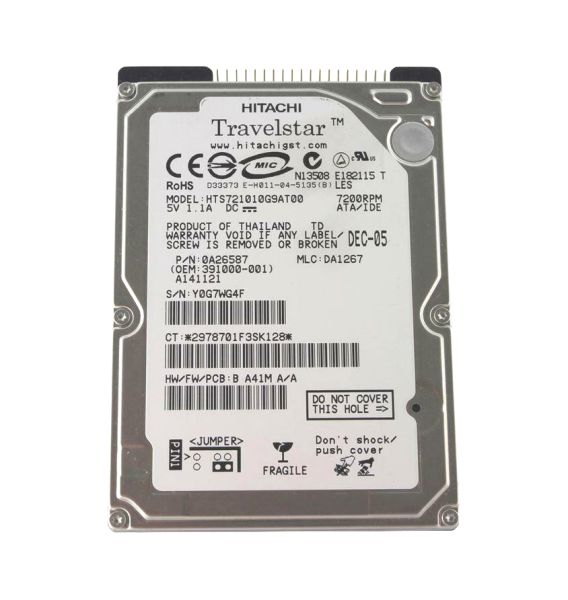 0A26587 Hitachi Travelstar 7K100 100GB 7200RPM ATA-100 8MB Cache 2.5-inch Hard Drive