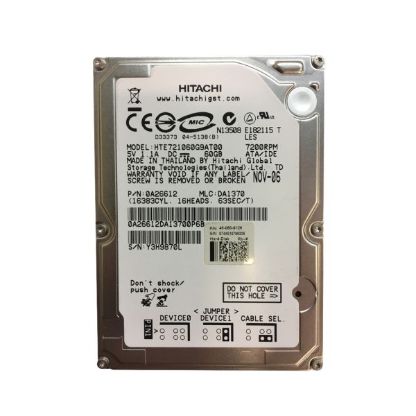 0A26612 Hitachi Travelstar E7K100 60GB 7200RPM ATA-100 8MB Cache 2.5-inch Hard Drive
