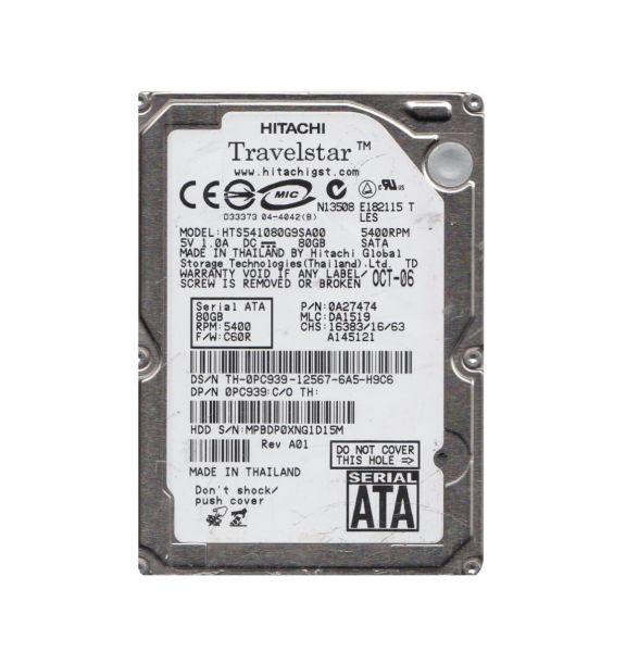 0A27474 Hitachi Travelstar 5K100 80GB 5400RPM SATA 1.5Gb/s 8MB Cache 2.5-inch Hard Drive