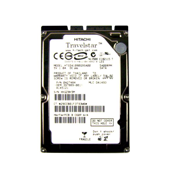 0A27484 Hitachi Travelstar 5K100 80GB 5400RPM SATA 1.5Gb/s 8MB Cache 2.5-inch Hard Drive