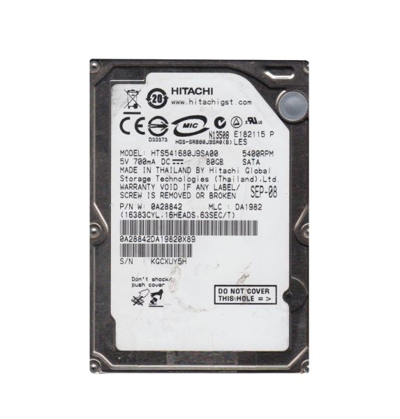 0A28842 Hitachi Travelstar 5K160 80GB SATA 1.5Gb/s 5400RPM 8MB Cache 2.5-inch Hard Drive