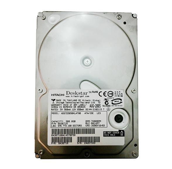 0A30716 Hitachi Deskstar 7K500 500GB 7200RPM ATA-133 8MB Cache 3.5-inch Hard Drive