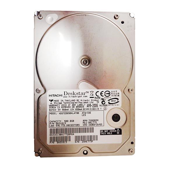 0A31613 Hitachi Deskstar 7K500 500GB 7200RPM ATA-133 8MB Cache 3.5-inch Hard Drive