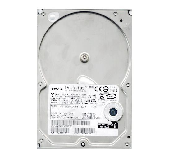 0A31619 Hitachi Deskstar 500GB 7200RPM SATA 3Gb/s 16MB Cache 7-Pin 3.5-inch Hard Drive