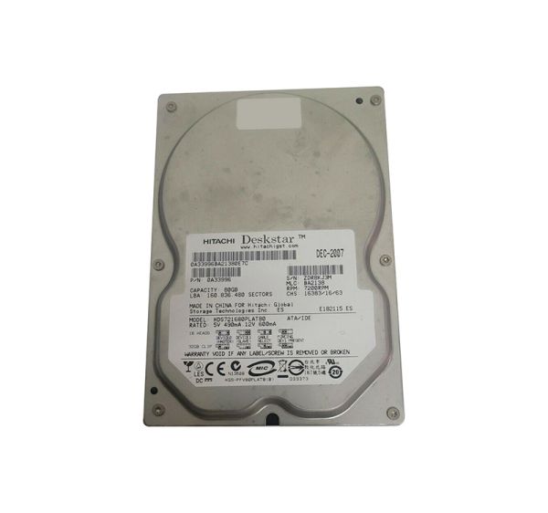 0A33996 Hitachi Deskstar 7K160 80GB 7200RPM ATA-133 8MB Cache 3.5-inch Hard Disk Drive