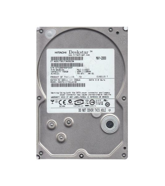 0A36191 Hitachi Deskstar 7K1000 750GB 7200RPM SATA 3Gb/s 32MB Cache 3.5-inch Hard Drive